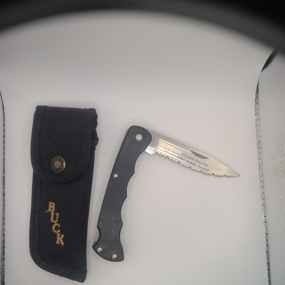 Vintage Buck Selector 42821 + USA Knife & Case Plimsoll Marine Safety Award 1994